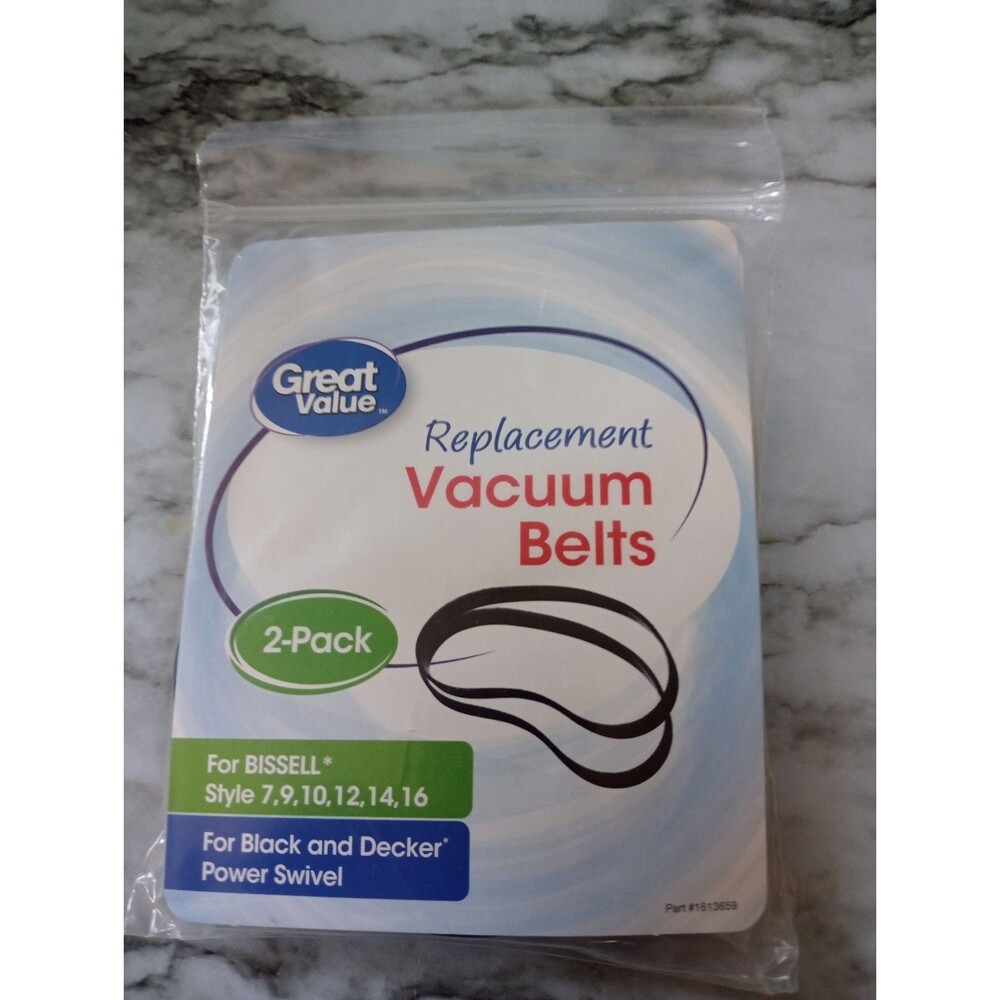 Great Value Replacement Vacuum Belts 2-Pack For Bissell or Black and Decker